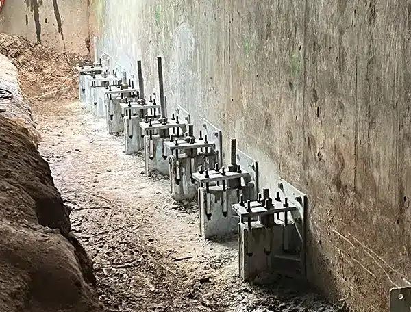 micropile underpinning for Hawks billboard