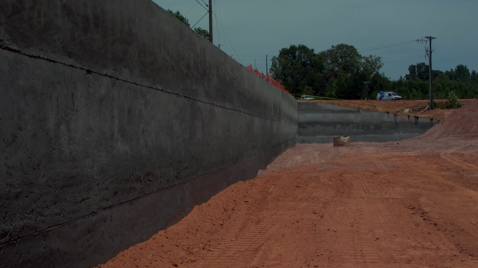 permanent earth retention system at completion