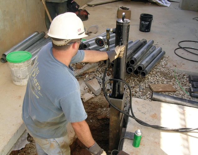 Atlas Piers engineer installing resistance piers