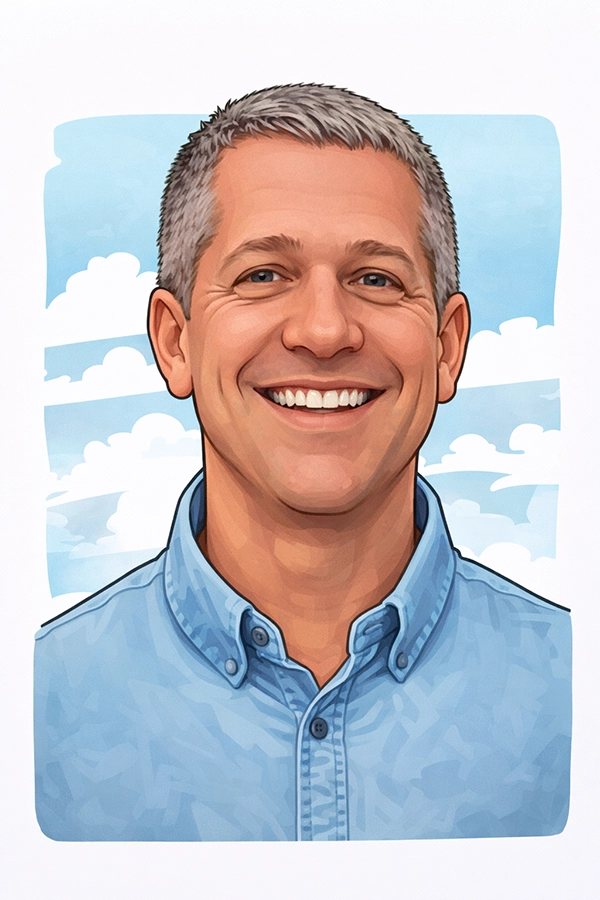 Caricature of Chad Costello